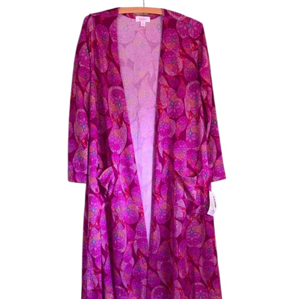 NWT LuluRoe Pink geometric Sarah Women's duster jacket